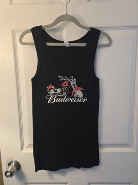 Budweiser Black Tank with Red Motorcycle Graphic